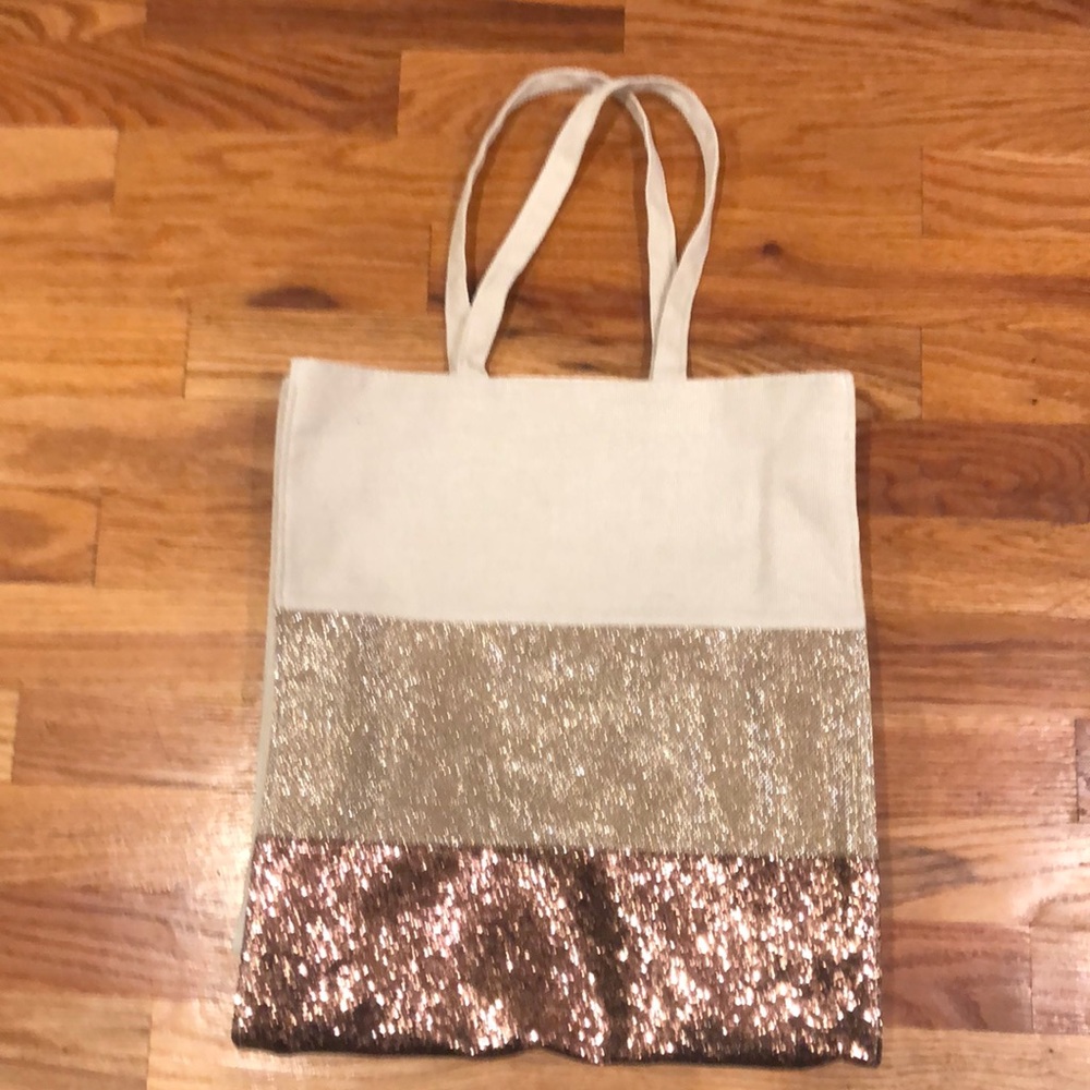 Sparkle Bronze and Tan tote bag